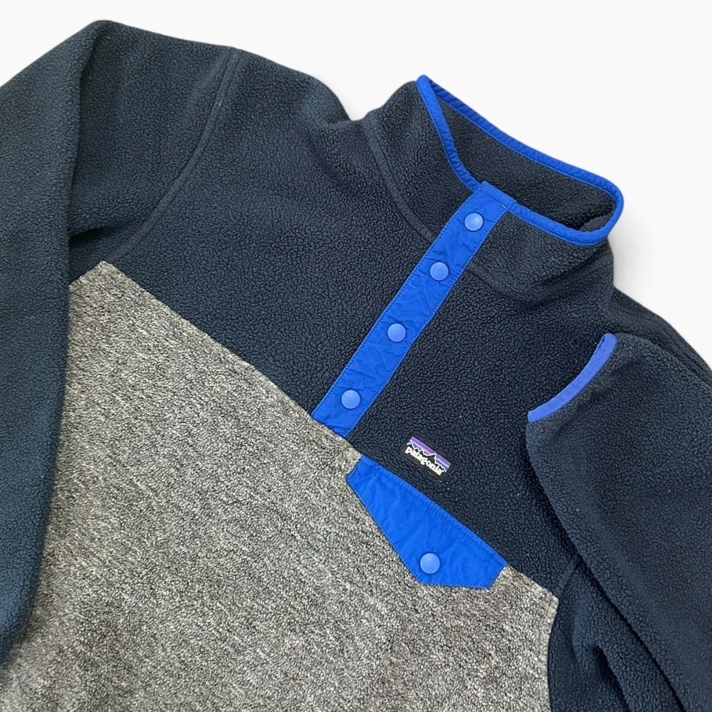 Patagonia Kids Synchilla Snap-T Pullover Fleece Navy Gray XXL 16-18 65572